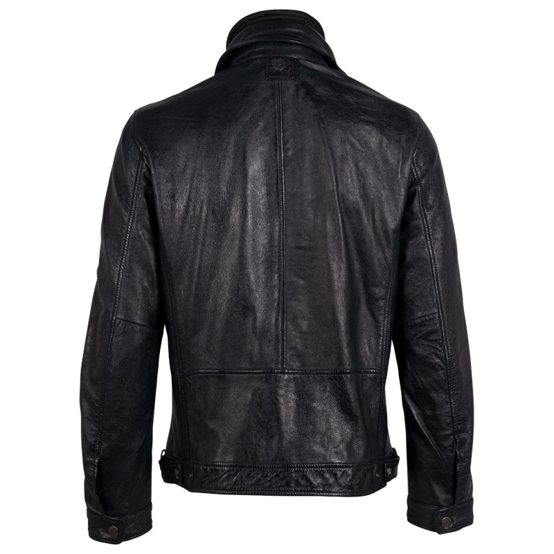 Geaca de Piele Barbati Gipsy Negru/Bleumarin GMTaho – IMBRACAMINTE