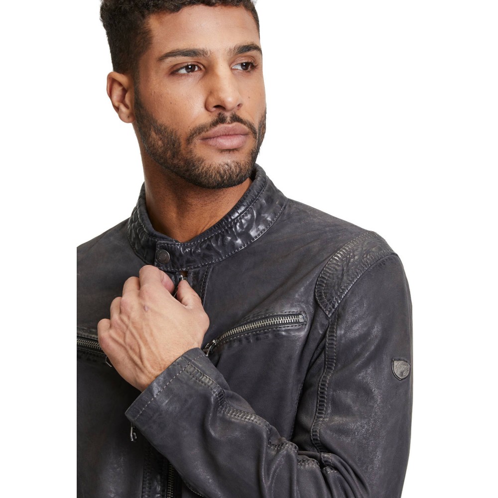Geaca de Piele Barbati Gipsy Antracit GMTamio Geaca de Piele Barbati Gipsy Antracit GMTamio - readytowear.ro