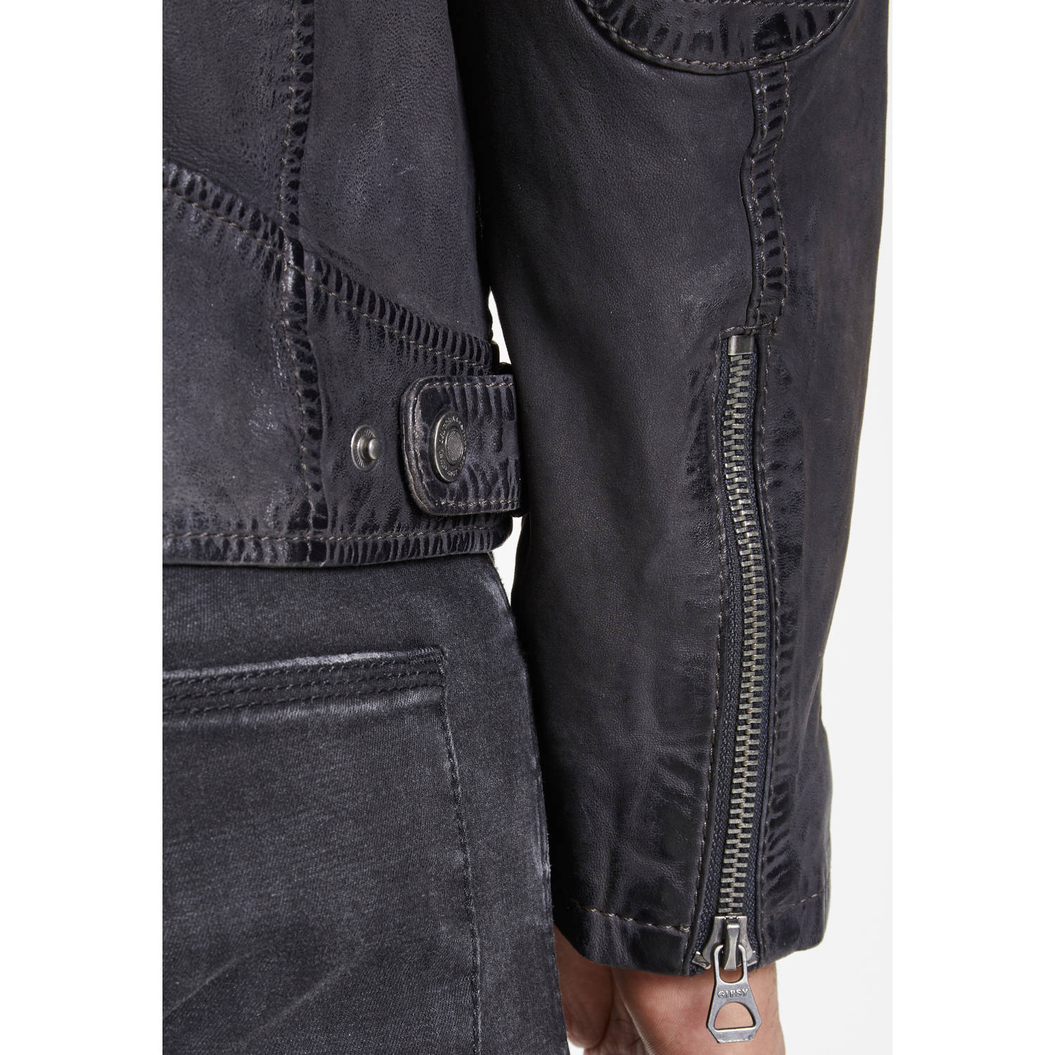 Geaca de Piele Barbati Gipsy Antracit GMTamio – IMBRACAMINTE