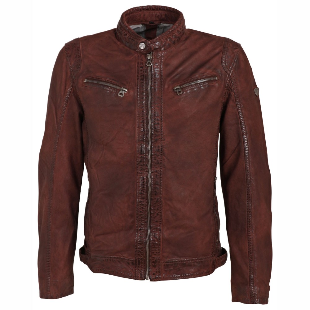 Geaca de Piele Barbati Gipsy Coniac Inchis GMTamio Geaca de Piele Barbati Gipsy Coniac Inchis GMTamio - readytowear.ro