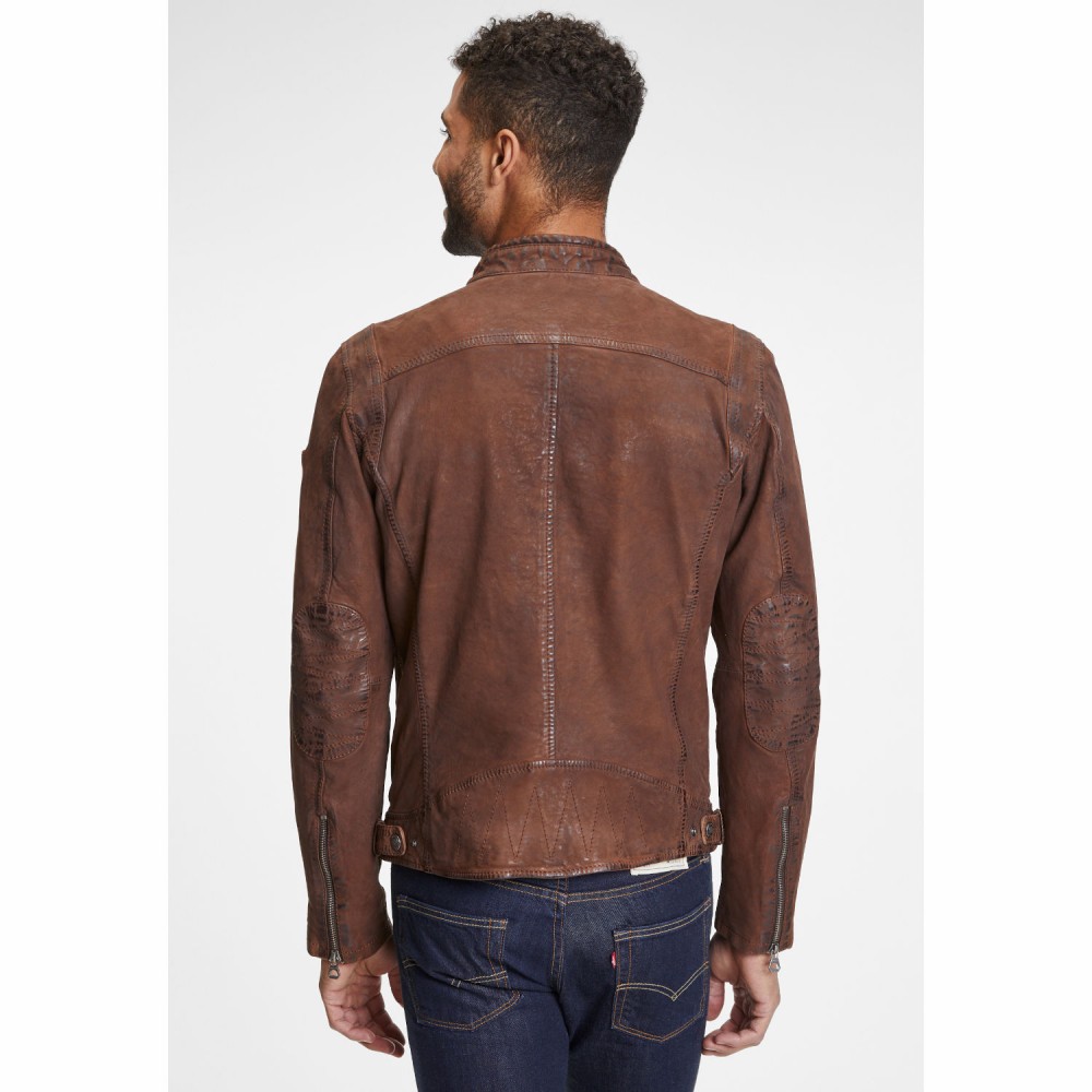 Geaca de Piele Barbati Gipsy Coniac Inchis GMTamio Geaca de Piele Barbati Gipsy Coniac Inchis GMTamio - readytowear.ro