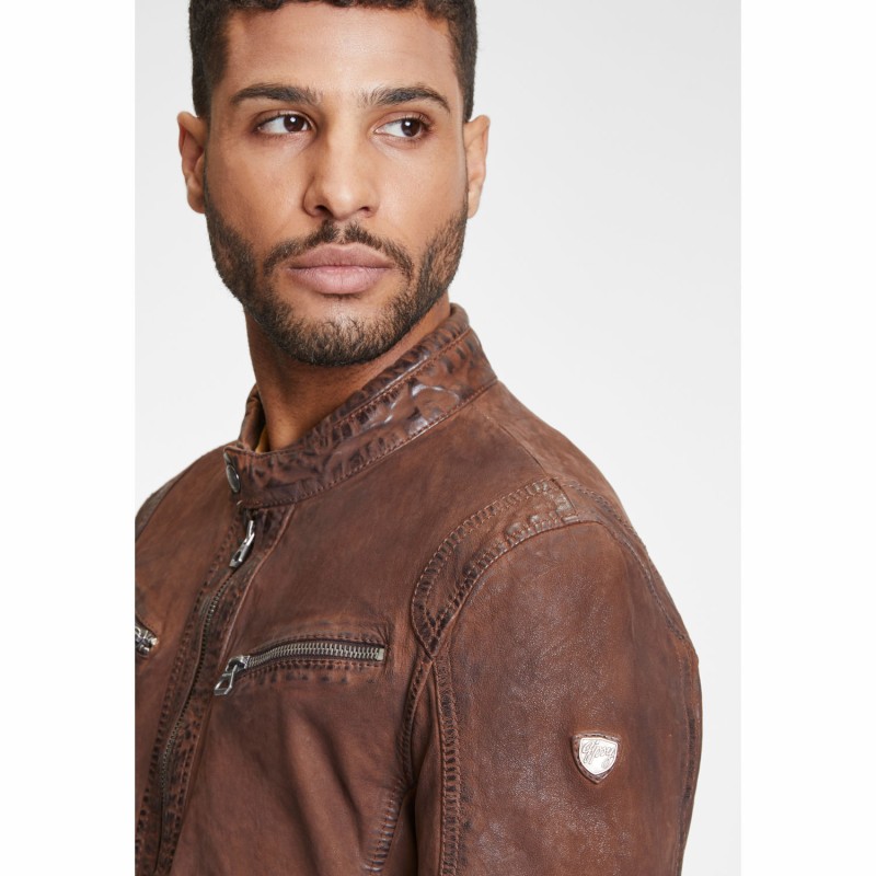 Geaca de Piele Barbati Gipsy Coniac Inchis GMTamio – IMBRACAMINTE Geaca de Piele Barbati Gipsy Coniac Inchis GMTamio – IMBRACAMINTE