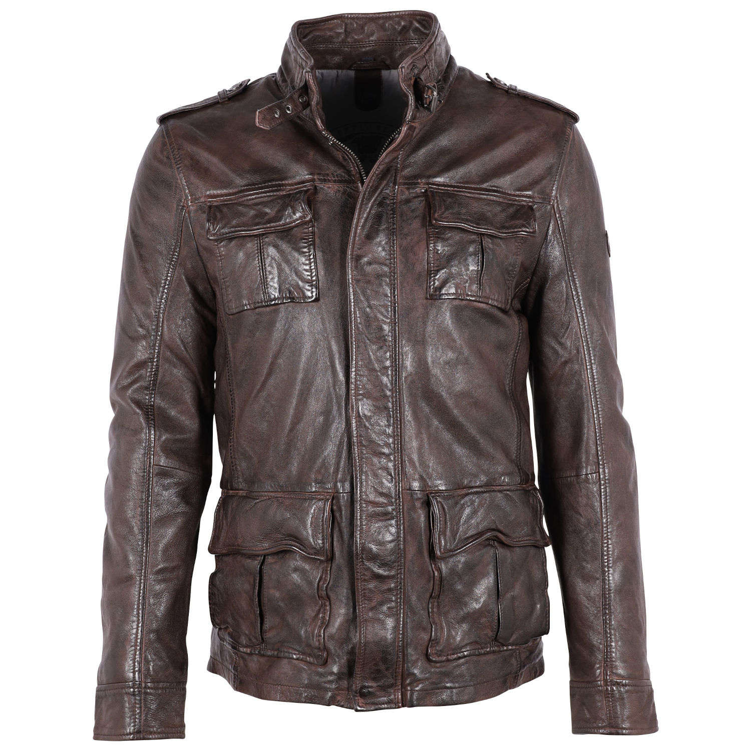 Geaca de Piele Barbati Gipsy Castanie GMTasdo – IMBRACAMINTE