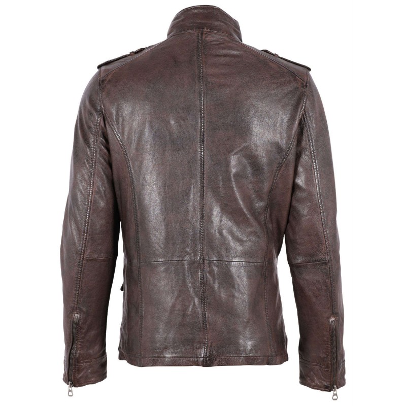 Geaca de Piele Barbati Gipsy Castanie GMTasdo – IMBRACAMINTE