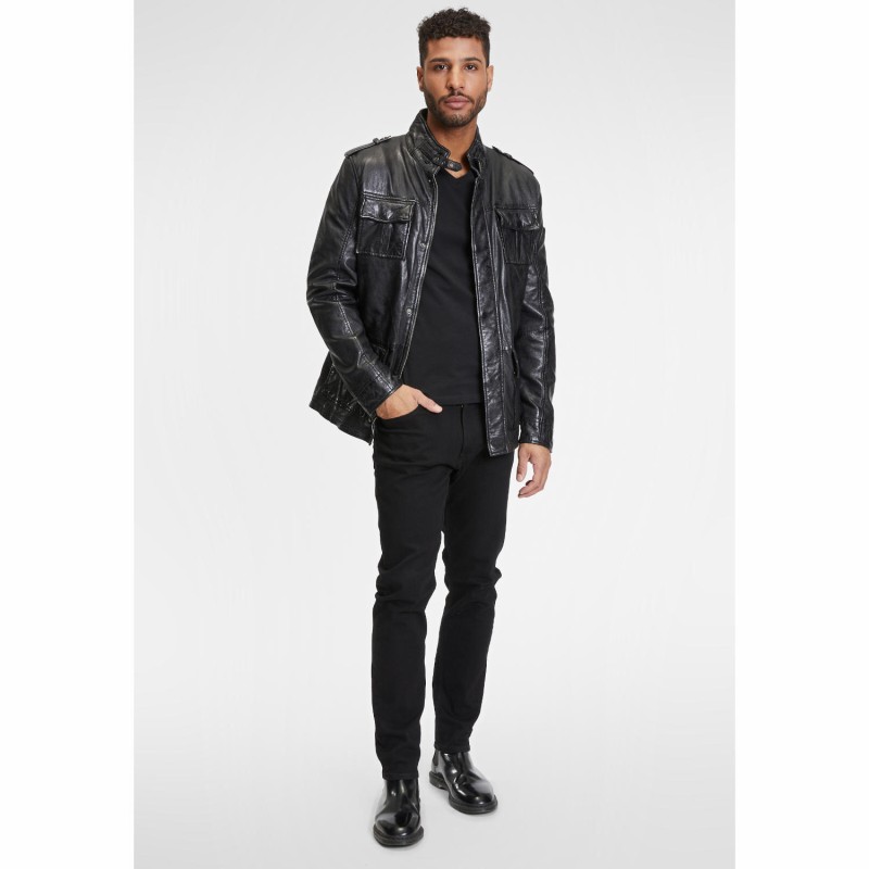 Geaca de Piele Barbati Gipsy Neagra GMTasdo – IMBRACAMINTE Geaca de Piele Barbati Gipsy Neagra GMTasdo – IMBRACAMINTE