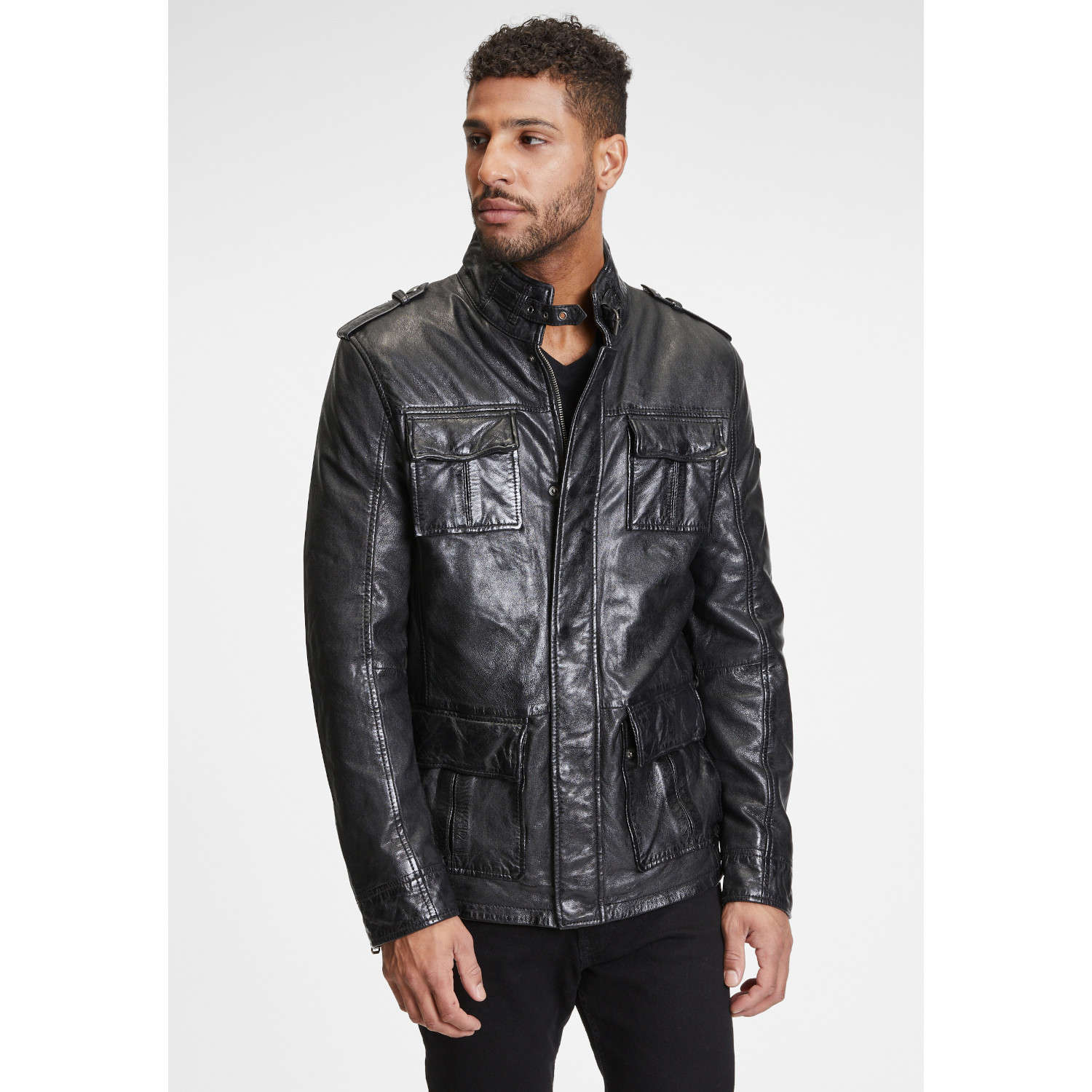 Geaca de Piele Barbati Gipsy Neagra GMTasdo – IMBRACAMINTE Geaca de Piele Barbati Gipsy Neagra GMTasdo – IMBRACAMINTE