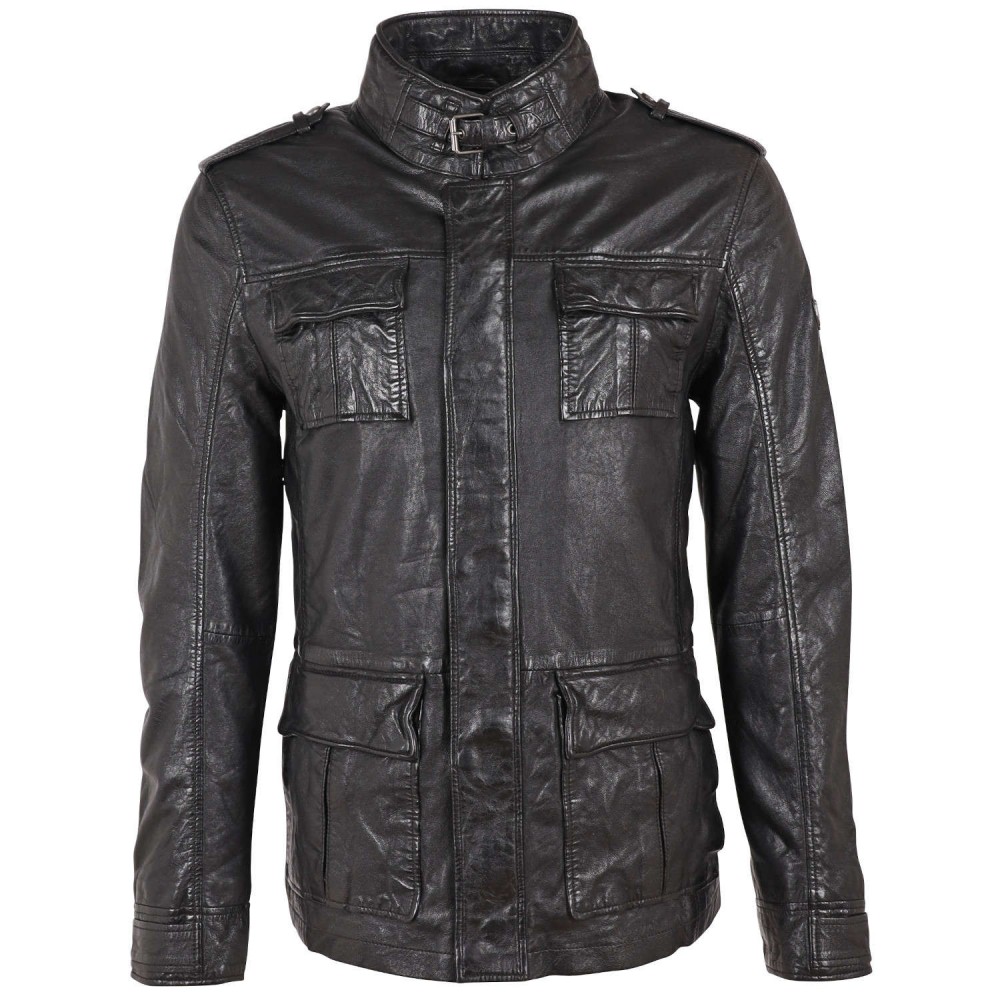 Geaca de Piele Barbati Gipsy Neagra GMTasdo Geaca de Piele Barbati Gipsy Neagra GMTasdo - readytowear