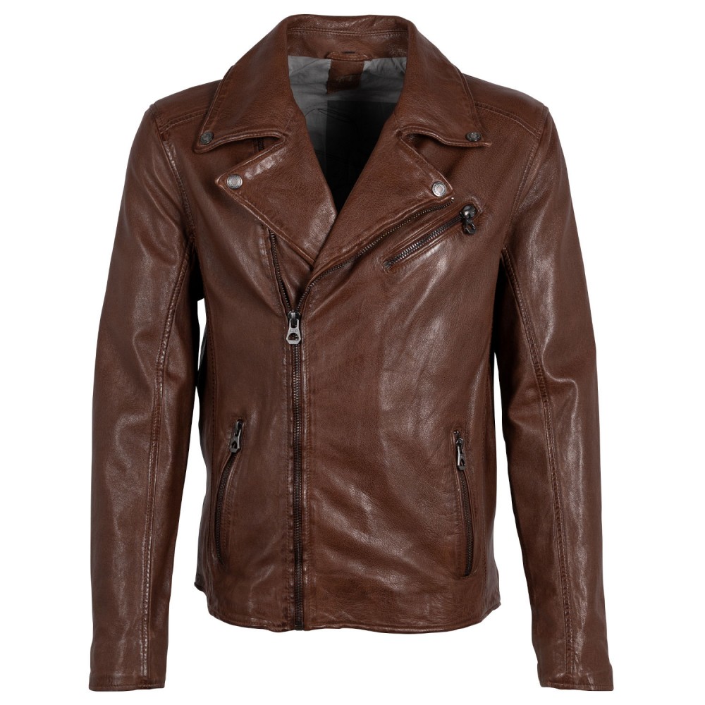 Geaca de Piele Barbati Gipsy Coniac Inchis GMThalas Geaca de Piele Barbati Gipsy Coniac Inchis GMThalas - readytowear.ro