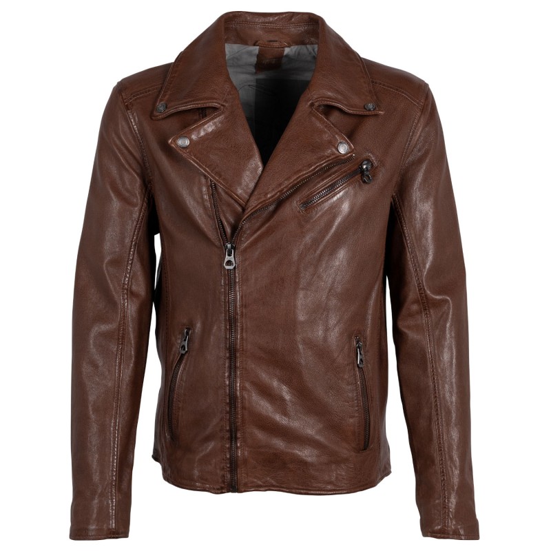 Geaca de Piele Barbati Gipsy Coniac Inchis GMThalas – IMBRACAMINTE Geaca de Piele Barbati Gipsy Coniac Inchis GMThalas – IMBRACAMINTE