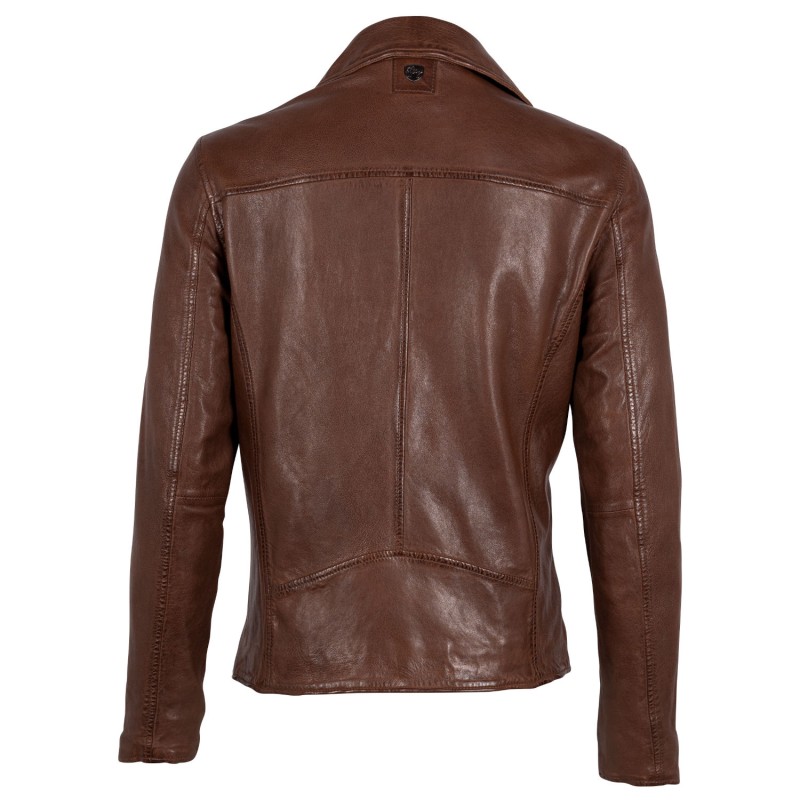 Geaca de Piele Barbati Gipsy Coniac Inchis GMThalas – IMBRACAMINTE