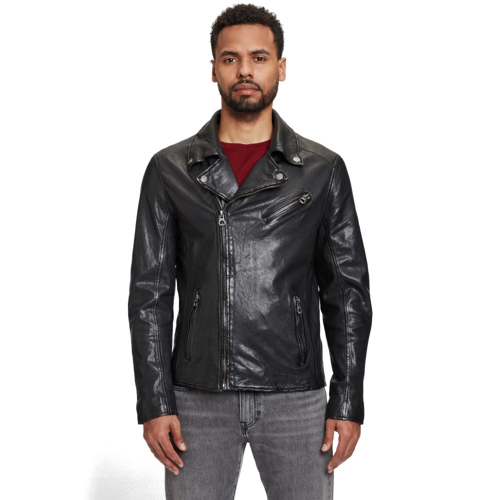 Geaca de Piele Barbati Gipsy Neagra GMThalas