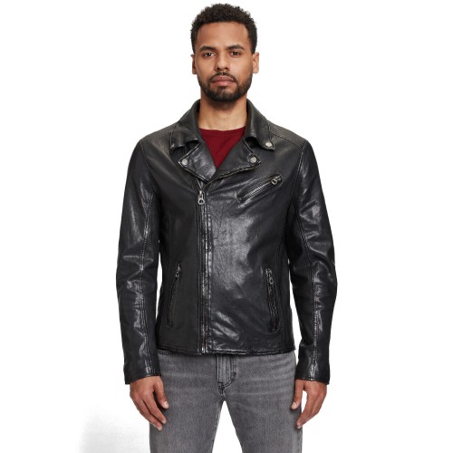 Geaca de Piele Barbati Gipsy Neagra GMThalas