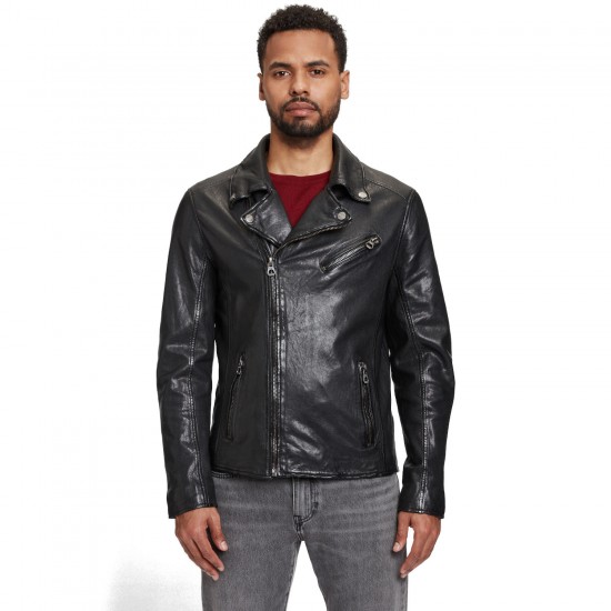 Geaca de Piele Barbati Gipsy Neagra GMThalas