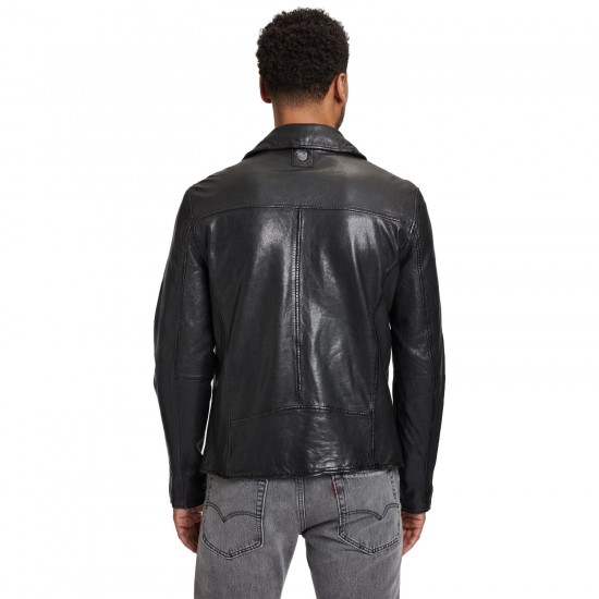 Geaca de Piele Barbati Gipsy Neagra GMThalas