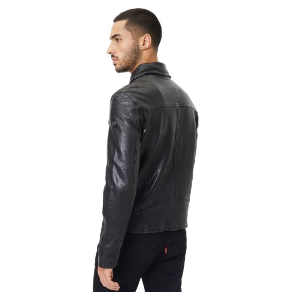 Geaca de Piele Barbati Gipsy Neagra GMThalas – IMBRACAMINTE — fotografia 2