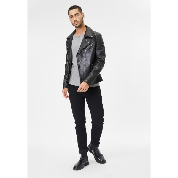 Geaca de Piele Barbati Gipsy Neagra GMThalas – IMBRACAMINTE — fotografia 3