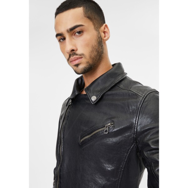 Geaca de Piele Barbati Gipsy Neagra GMThalas – IMBRACAMINTE — fotografia 4