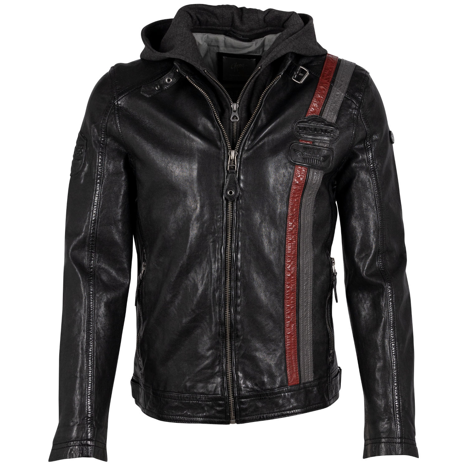 Geaca de Piele Barbati Gipsy Neagra GMTrado – Black Friday