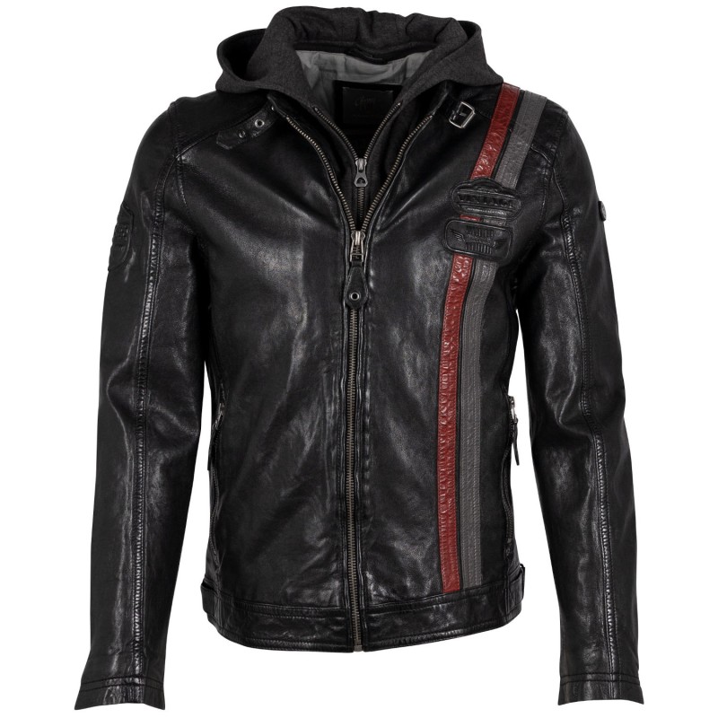 Geaca de Piele Barbati Gipsy Neagra GMTrado – Geci de Piele