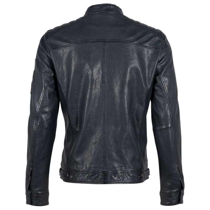 Geaca de Piele Barbati Gipsy Bleumarin/Gri GMTurve – IMBRACAMINTE