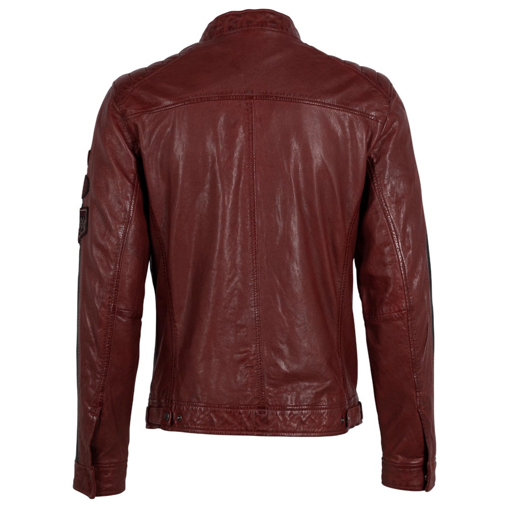 Geaca de Piele Barbati Gipsy Rosu Inchis/Negru GMTurve LRACV Geaca de Piele Barbati Gipsy Rosu Inchis/Negru GMTurve LRACV - readytowear.ro