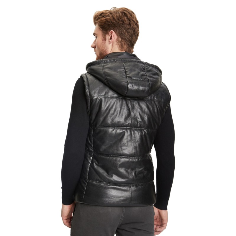 Vesta de Iarna din Piele Barbati Gipsy Neagra GMVeit – IMBRACAMINTE