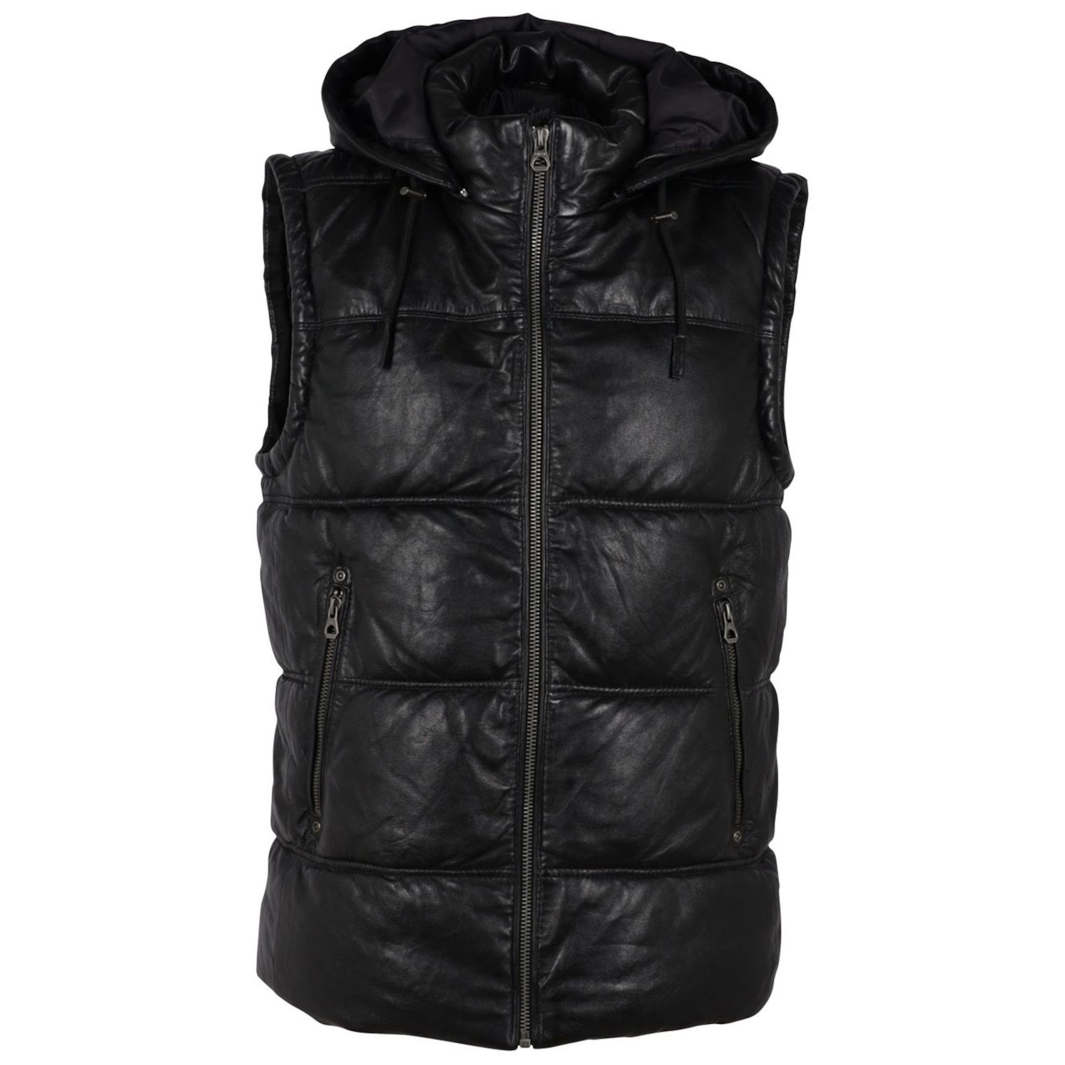 Vesta de Iarna din Piele Barbati Gipsy Neagra GMVeit – IMBRACAMINTE