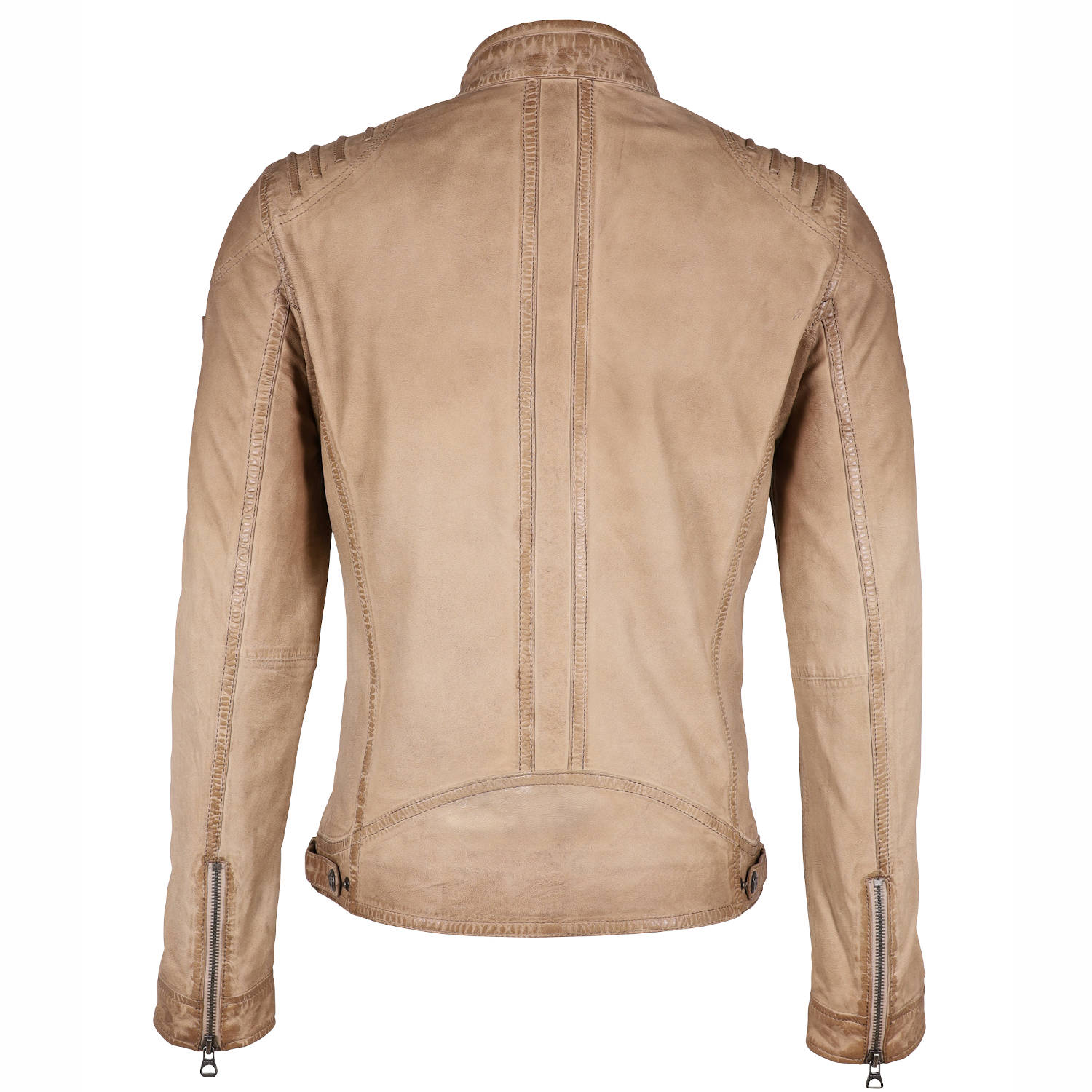 Geaca de Piele Barbati Gipsy Bej GMViko LAMOV – IMBRACAMINTE