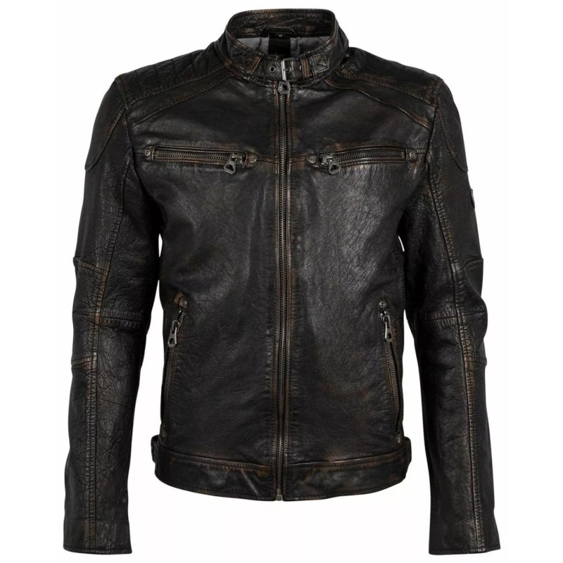 Geaca de Piele Barbati Gipsy Negru/Bej GMVincent BAV – IMBRACAMINTE