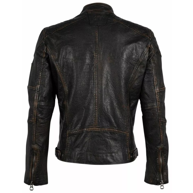 Geaca de Piele Barbati Gipsy Negru/Bej GMVincent BAV – IMBRACAMINTE