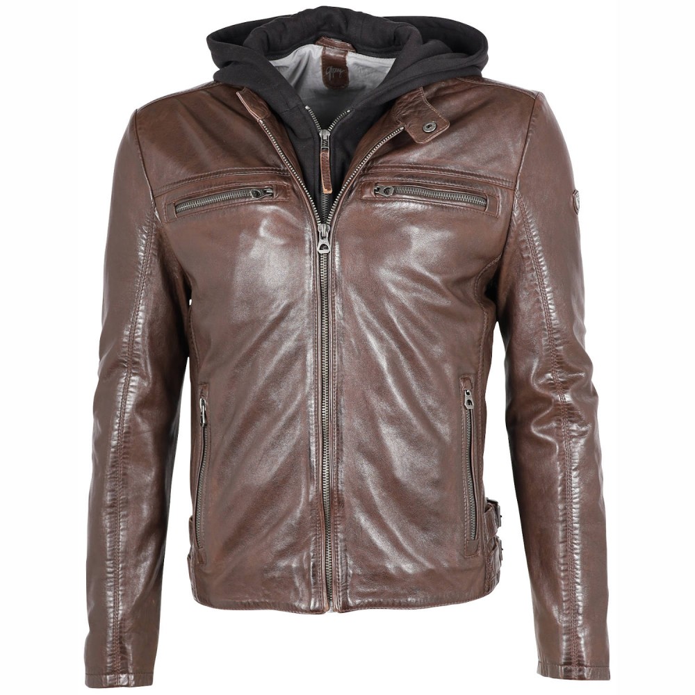 Geaca de Piele Barbati Gipsy Castanie GMVizo NSLVV Geaca de Piele Barbati Gipsy Castanie GMVizo NSLVV - readytowear