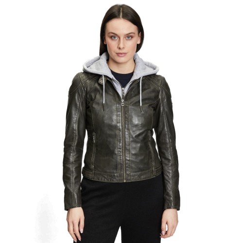 Geaca de Piele Dama Gipsy Olive Inchis GWAlcie