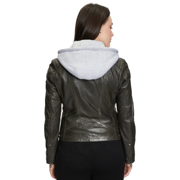 Geaca de Piele Dama Gipsy Olive Inchis GWAlcie