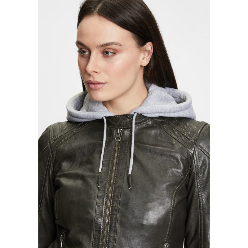 Geaca de Piele Dama Gipsy Olive Inchis GWAlcie – Black Friday