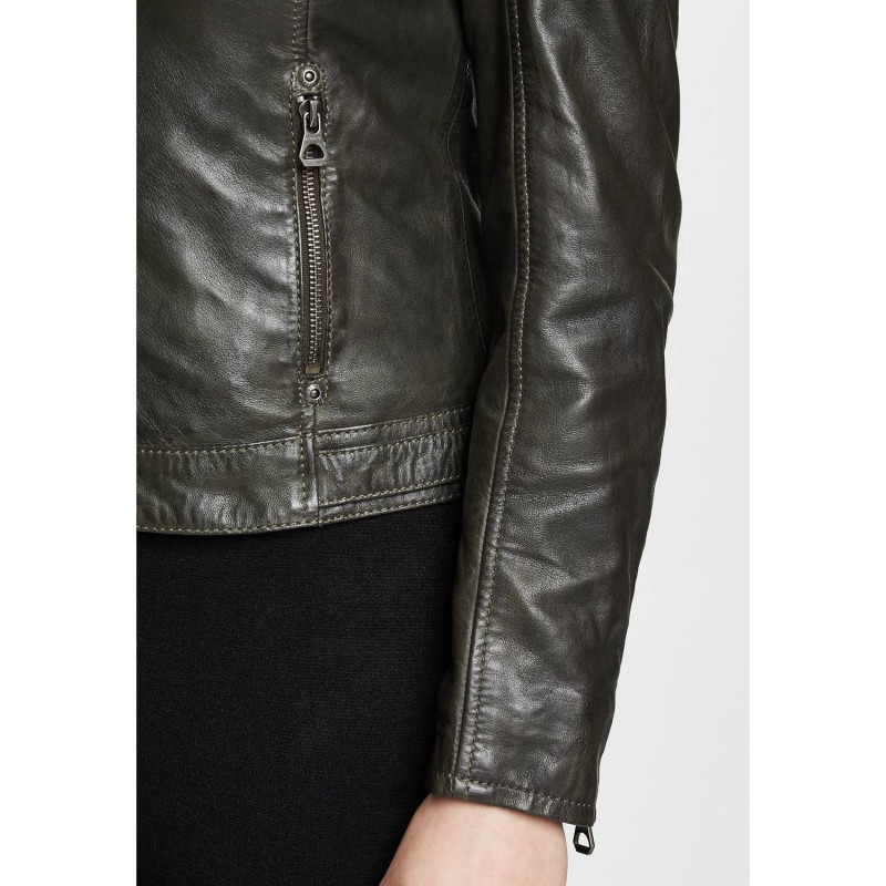 Geaca de Piele Dama Gipsy Olive Inchis GWAlcie – Black Friday