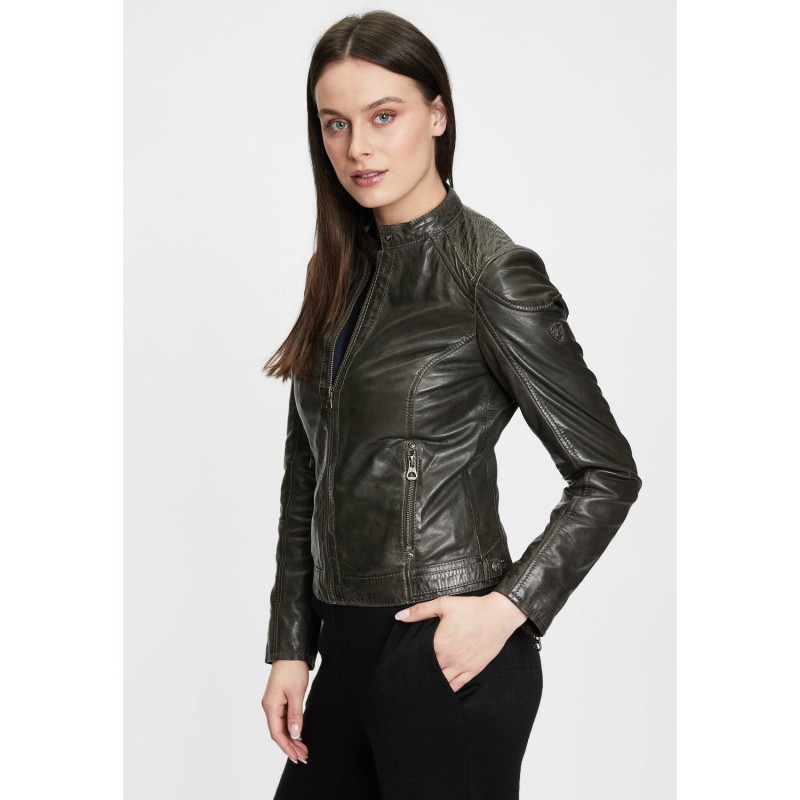 Geaca de Piele Dama Gipsy Olive Inchis GWAlcie – Black Friday