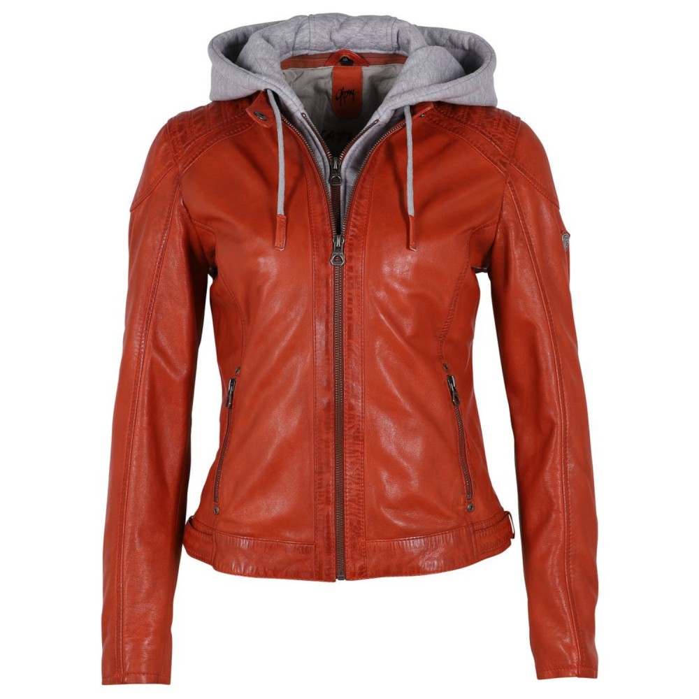 Geaca de Piele Dama Gipsy Portocaliu Rosiatic GWAlcie Geaca de Piele Dama Gipsy Portocaliu Rosiatic GWAlcie - readytowear.ro