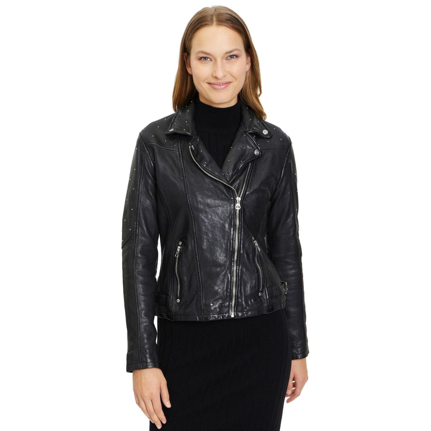 Geaca de Piele Dama Gipsy Neagra GWAleeza – IMBRACAMINTE