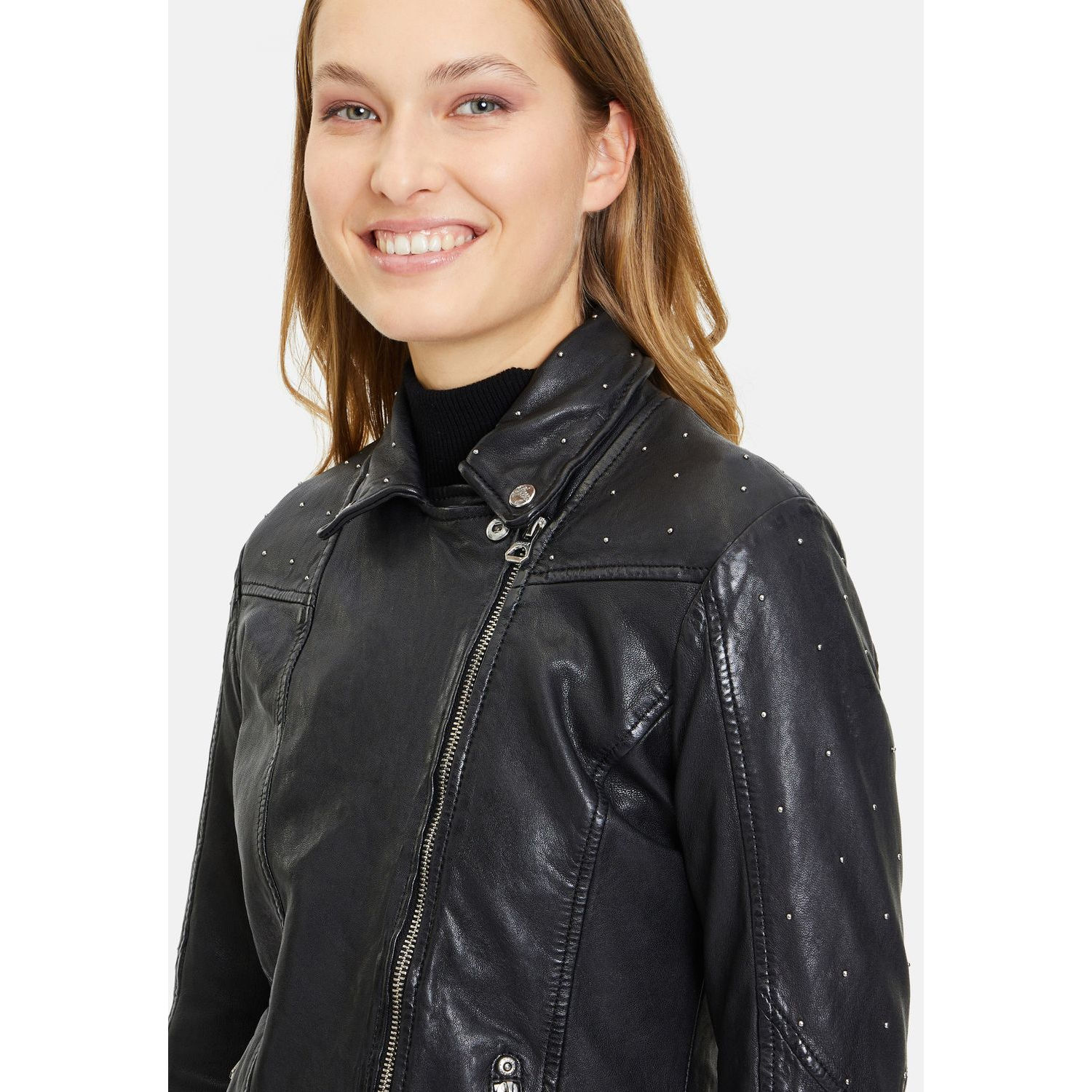 Geaca de Piele Dama Gipsy Neagra GWAleeza – IMBRACAMINTE