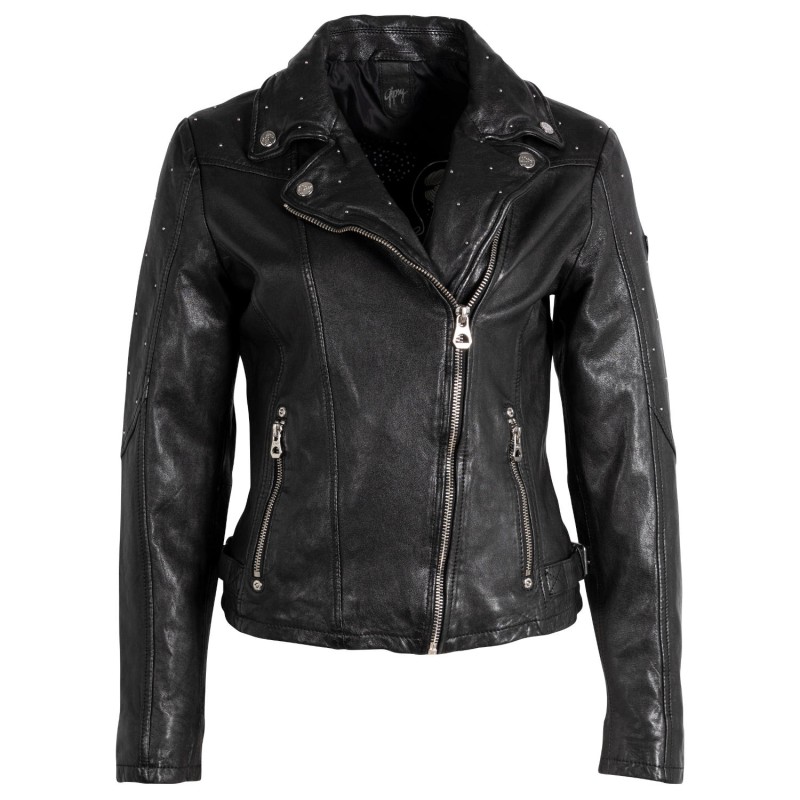 Geaca de Piele Dama Gipsy Neagra GWAleeza – Black Friday