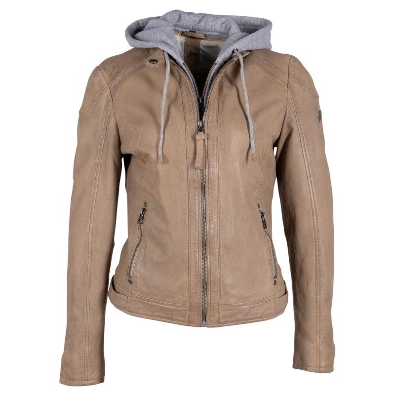 Geaca de Piele Dama Gipsy Bej Deschis GWAllie – IMBRACAMINTE