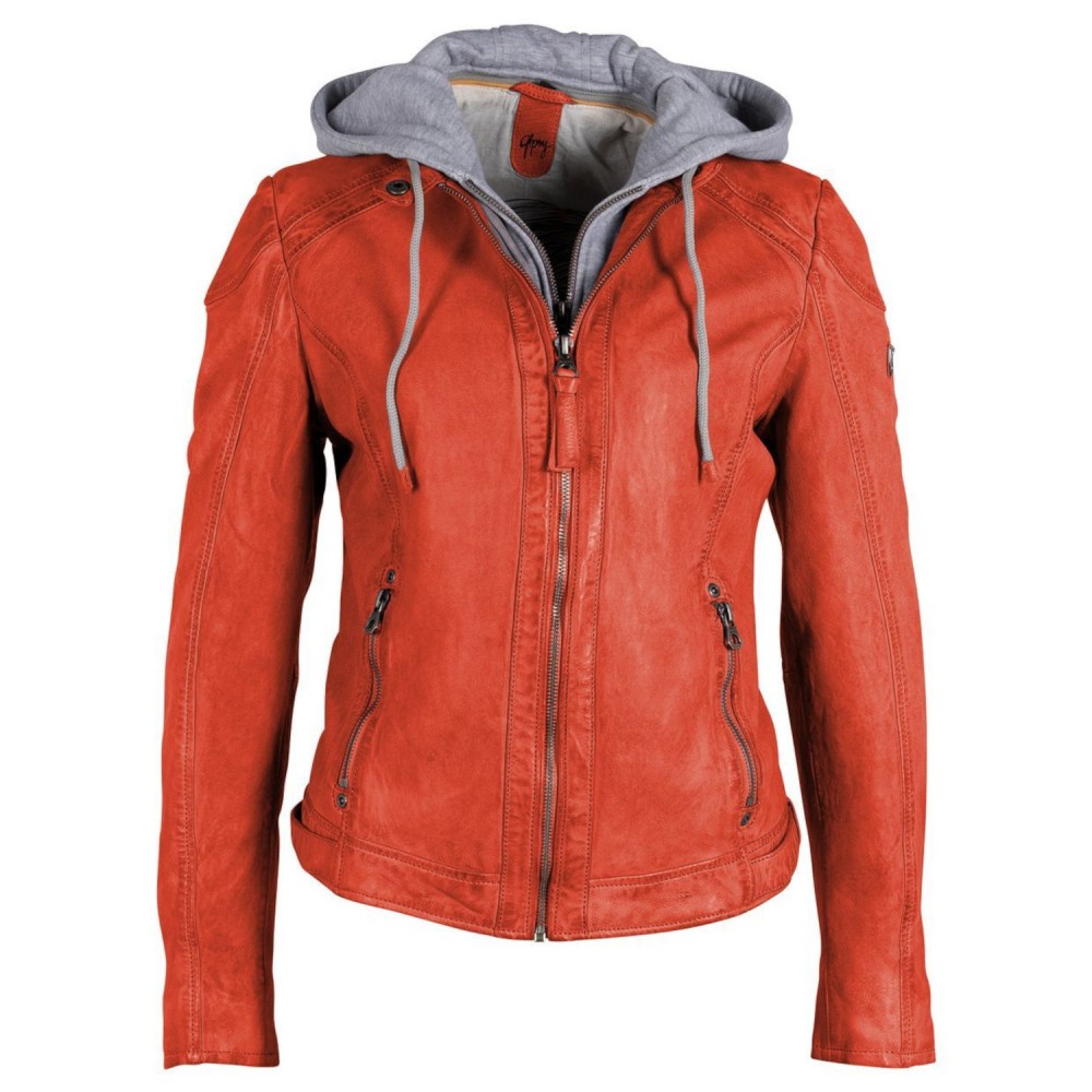Geaca de Piele Dama Gipsy Portocaliu Rosiatic GWAllie Geaca de Piele Dama Gipsy Portocaliu Rosiatic GWAllie - readytowear.ro