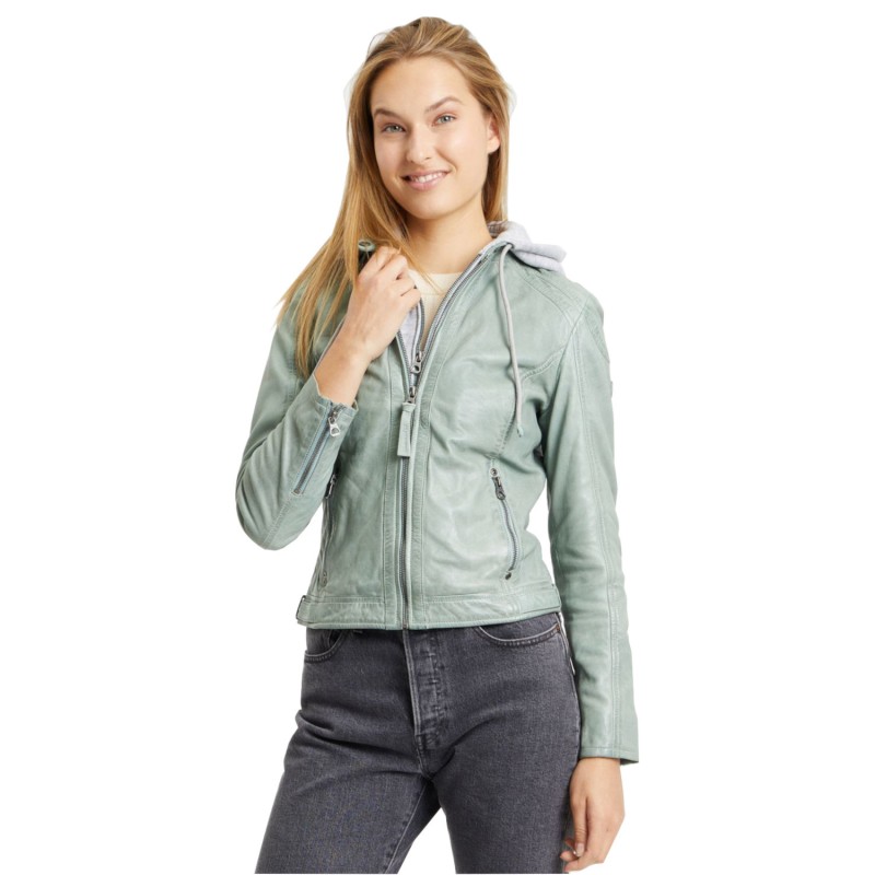 Geaca de Piele Dama Gipsy Verde Deschis GWAllie – IMBRACAMINTE