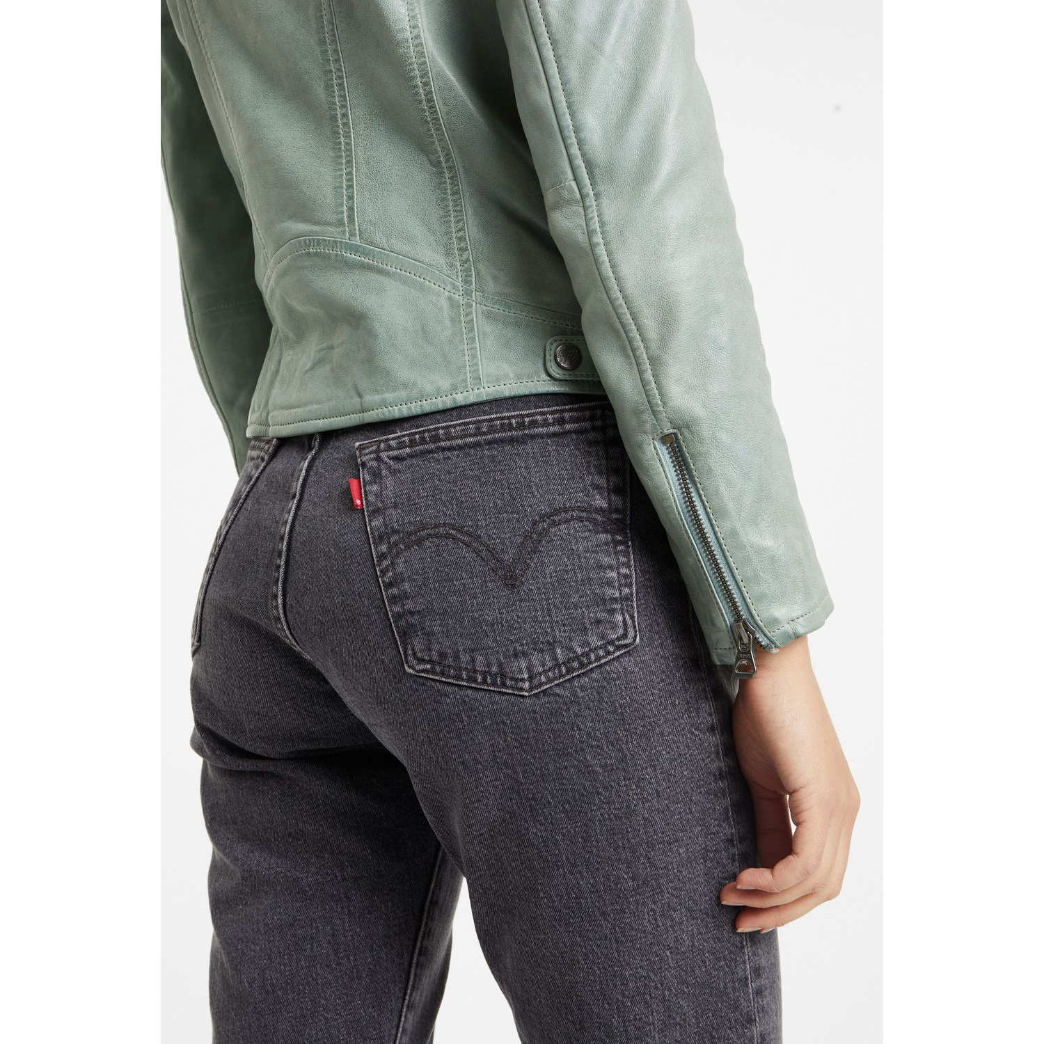 Geaca de Piele Dama Gipsy Verde Deschis GWAllie – IMBRACAMINTE