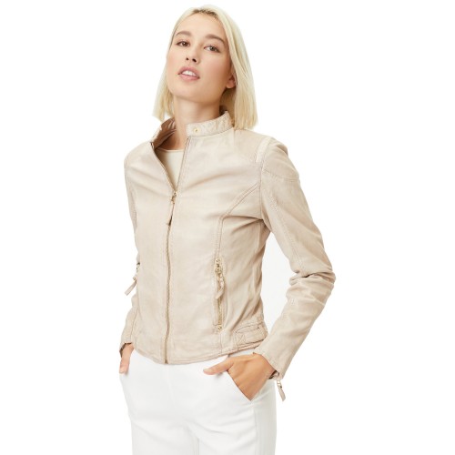 Geaca de Piele Dama Gipsy Bej Deschis GWAneta