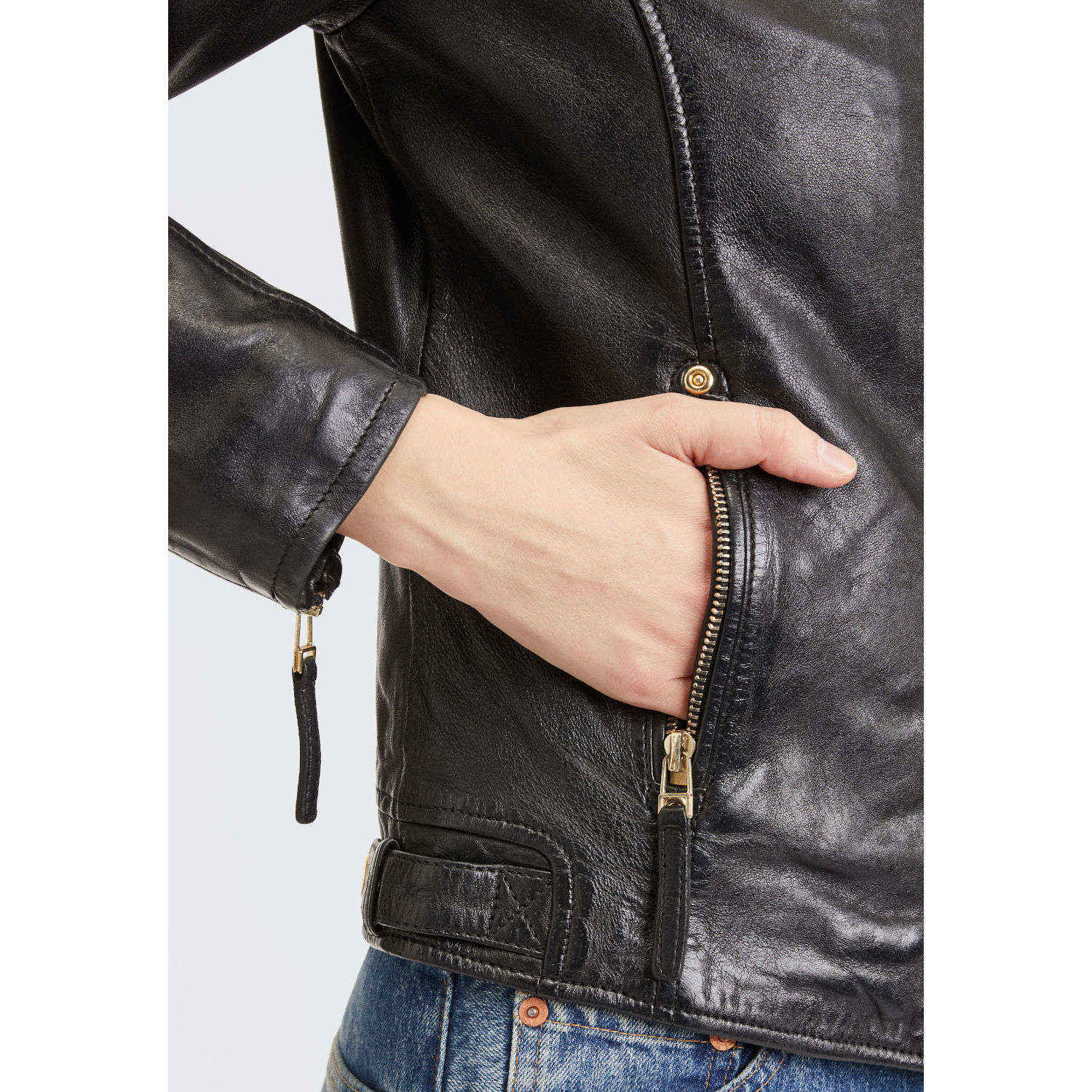 Geaca de Piele Dama Gipsy Neagra GWAneta – Geci de Piele