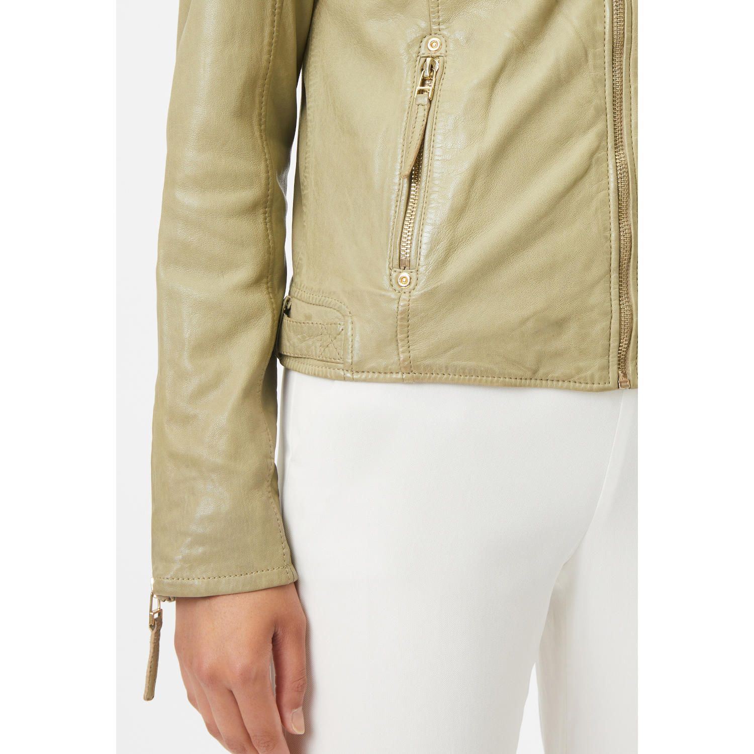 Geaca de Piele Dama Gipsy Verde Deschis GWAneta – Geci de Piele