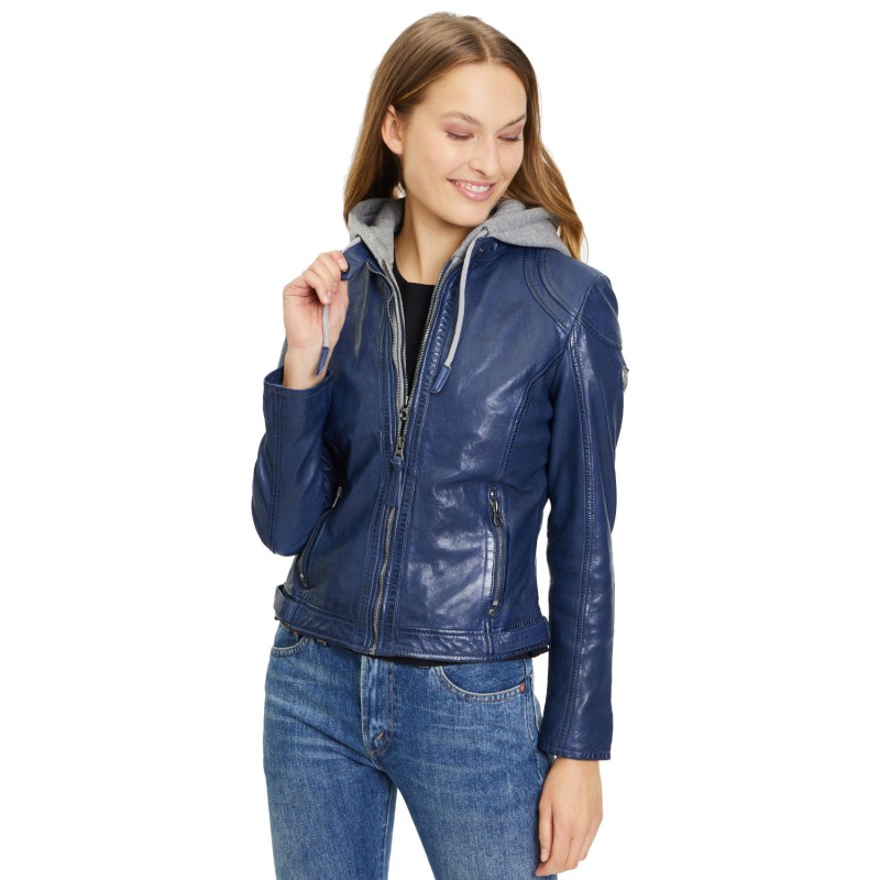 Geaca de Piele Dama Gipsy Albastru GWAnni – Black Friday