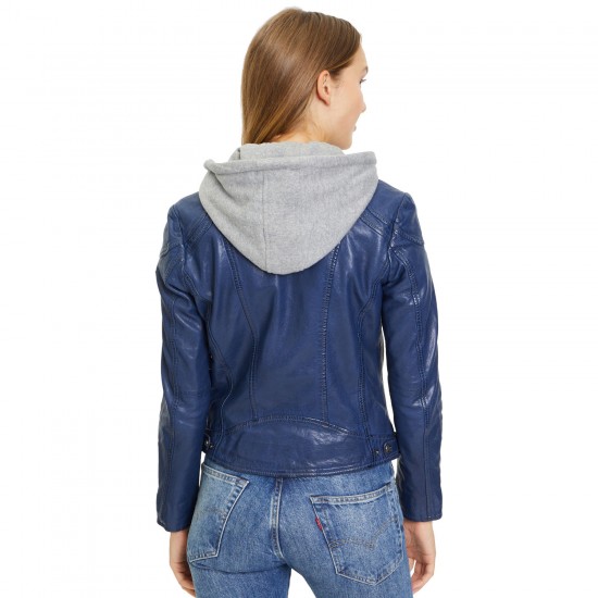 Geaca de Piele Dama Gipsy Albastru GWAnni Geaca de Piele Dama Gipsy Albastru GWAnni