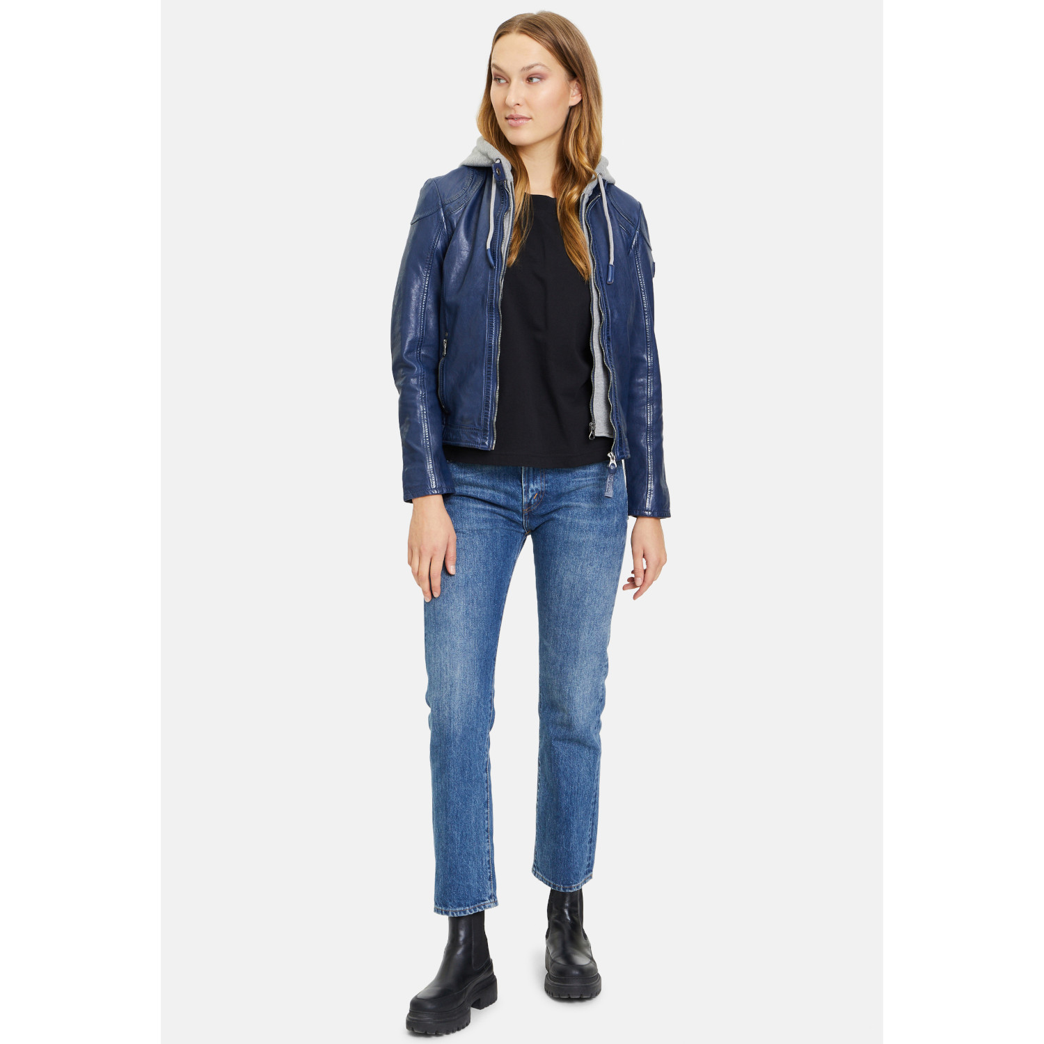 Geaca de Piele Dama Gipsy Albastru GWAnni – Black Friday